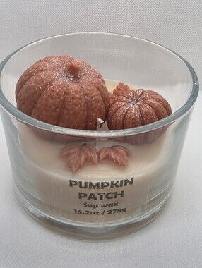 Handmade Double Wick Pumpkin Pathch Candle